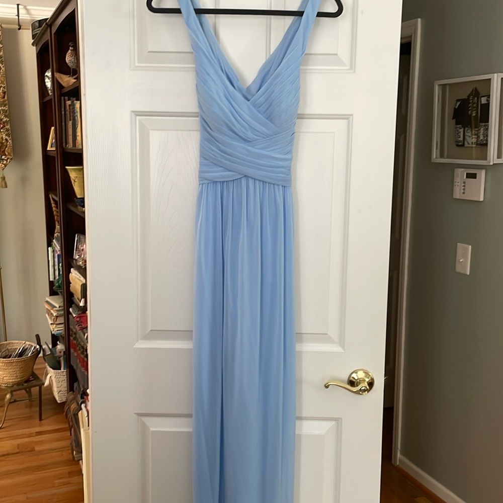 David's Bridal Light Blue Maxi Dress
